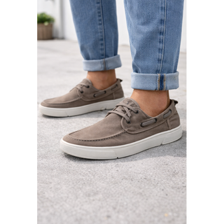 HOMBRE CASUAL ZAPATO CRO TEXTIL TAUPE