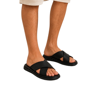 HOMBRE SANDALIA CRO - PIEL NEGRO
