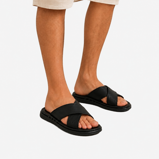HOMBRE SANDALIA CRO - PIEL NEGRO