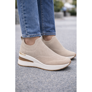 MUJER DEPORTIVA ZAPATO TEXTIL BEIGE