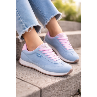 MUJER DEPORTIVA ZAPATO TEXTIL CELESTE