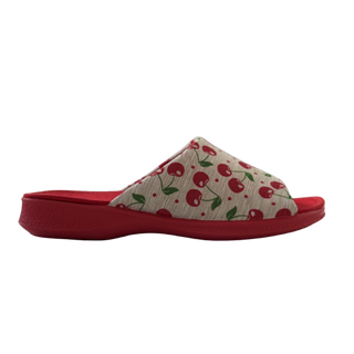 MUJER ZAPATILLAS DE ESTAR POR CASA CEREZAS ROJO