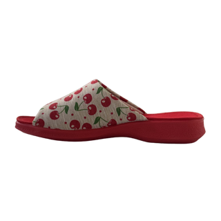 MUJER ZAPATILLAS DE ESTAR POR CASA CEREZAS ROJO