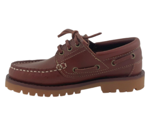 NAUTICOS DE PIEL CLÁSICOS CORDONES CAMEL NIÑO - BENAVENTE