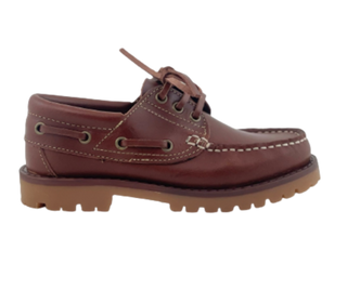 NAUTICOS DE PIEL CLÁSICOS CORDONES CAMEL NIÑO - BENAVENTE