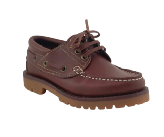 NAUTICOS DE PIEL CLÁSICOS CORDONES CAMEL NIÑO - BENAVENTE
