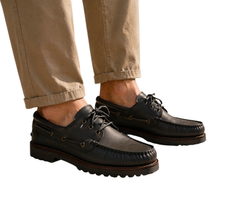 NAUTICOS DE PIEL CLÁSICOS NEGRO - BENAVENTE