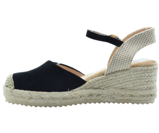 CUÑA ESPARTO ABRIL PLANTILLA MEMORY FOAM NEGRO