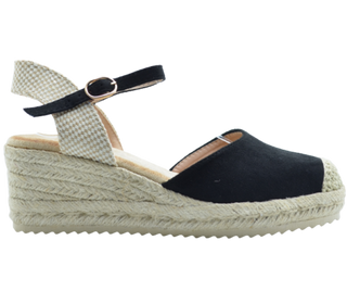 CUÑA ESPARTO ABRIL PLANTILLA MEMORY FOAM NEGRO