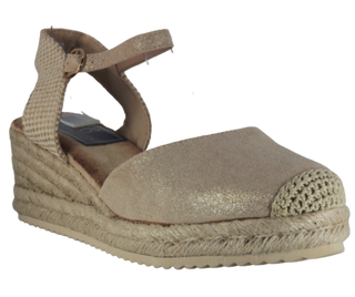 CUÑA ESPARTO ABRIL PLANTILLA MEMORY FOAM ORO