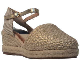 CUÑA ESPARTO JUNIO PLANTILLA MEMORY FOAM ORO