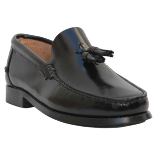 ZAPATO MOCASIN BORLAS NEGRO GOMA