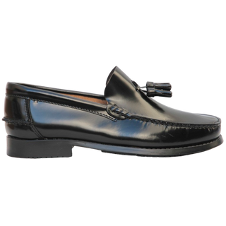 ZAPATO MOCASIN BORLAS NEGRO GOMA