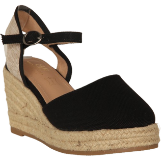 CUÑA ESPARTO AMAPOLA NEGRO TEXTIL