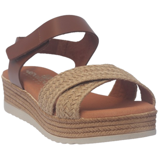 SANDALIA PLATAFORMA LISA ROBLE