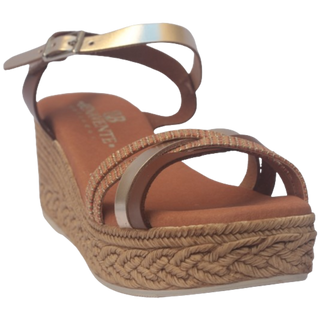 SANDALIA CUÑA COIN ROBLE