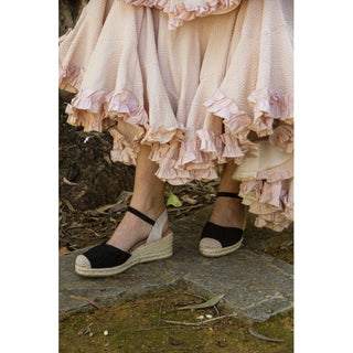 CUÑA ESPARTO ABRIL PLANTILLA MEMORY FOAM NEGRO