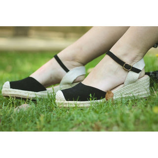 CUÑA ESPARTO ABRIL PLANTILLA MEMORY FOAM NEGRO