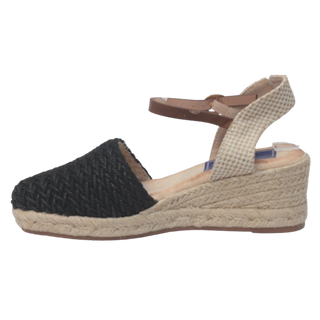 CUÑA ESPARTO JUNIO PLANTILLA MEMORY FOAM NEGRO