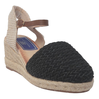 CUÑA ESPARTO JUNIO PLANTILLA MEMORY FOAM NEGRO