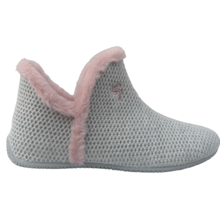 ZAPATILLA PARA EL HOGAR GRIS PERLA-MALVA