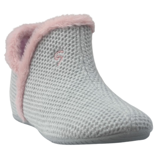 ZAPATILLA PARA EL HOGAR GRIS PERLA-MALVA