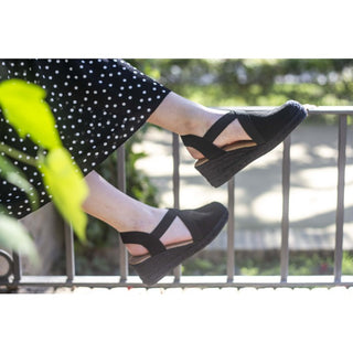 CUÑA DE ESPARTO ENERO NEGRO/NEGRO 4 CUERDAS