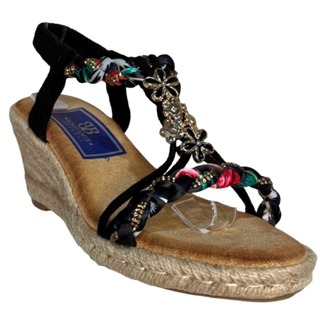 SANDALIA CUÑA LUA NEGRO