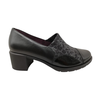ZAPATO COMODO ABOTINADO LYCRA NEGRO