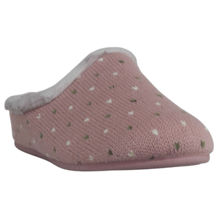 ZAPATILLAS PARA EL HOGAR LANA MANILA (ZUECO RIBETE) ROSA-ROSA