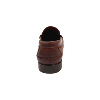 ZAPATO MOCASÍN MARCA BENAVENTE PIEL ANTIFAZ PISO GOMA CASTAÑA