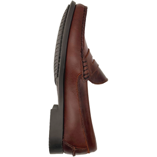 ZAPATO MOCASÍN MARCA BENAVENTE PIEL ANTIFAZ PISO GOMA CASTAÑA