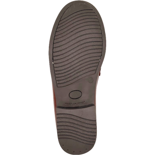 ZAPATO MOCASÍN MARCA BENAVENTE PIEL ANTIFAZ PISO GOMA CASTAÑA