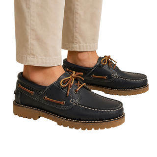 NÁUTICOS CLÁSICOS BENAVENTE UNISEX CORDONES PIEL PULL MARINO
