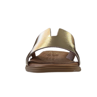 SANDALIA PLANA PRIN PIEL ORO