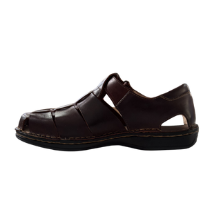 SANDALIA CERRADA PIEL LUIS MARRON