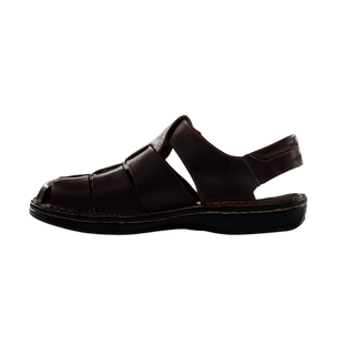 SANDALIA CERRADA PIEL HUGO MARRON