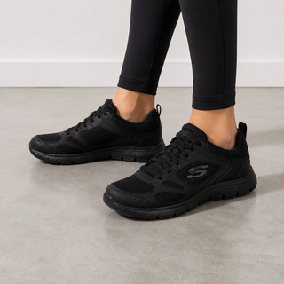 MUJER  DEPORTIVA SKECHERS NEGRA GAEL CUÑA