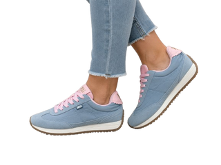 MUJER DEPORTIVA ZAPATO TEXTIL CELESTE