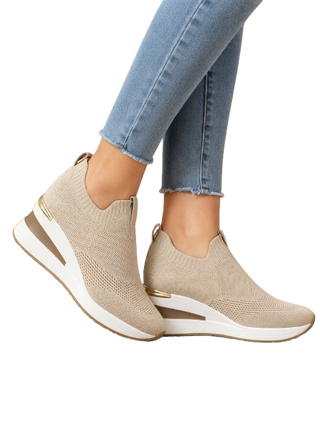 MUJER DEPORTIVA ZAPATO TEXTIL BEIGE