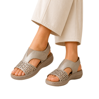 MUJER SANDALIA COMODO  PLATINO MOSAICO