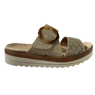 MUJER SANDALIA BEIGE RELIEVE