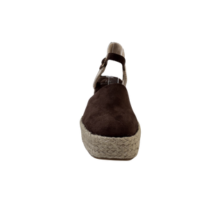 MUJER  ESPARTO CUÑA  MARRON