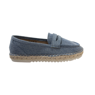 MUJER MOCASIN ESPARTO AZUL