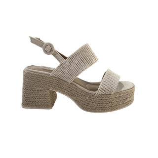 MUJER  SANDALIA BEIGE CIERRE HEBILLA