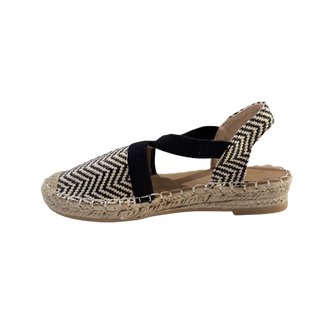 MUJER ESPARTO PLANA AMALFI NEGRO