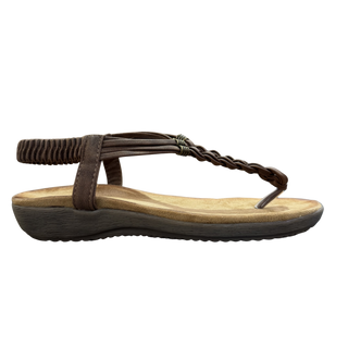 SANDALIA PLANA MUJER MARRON 212459